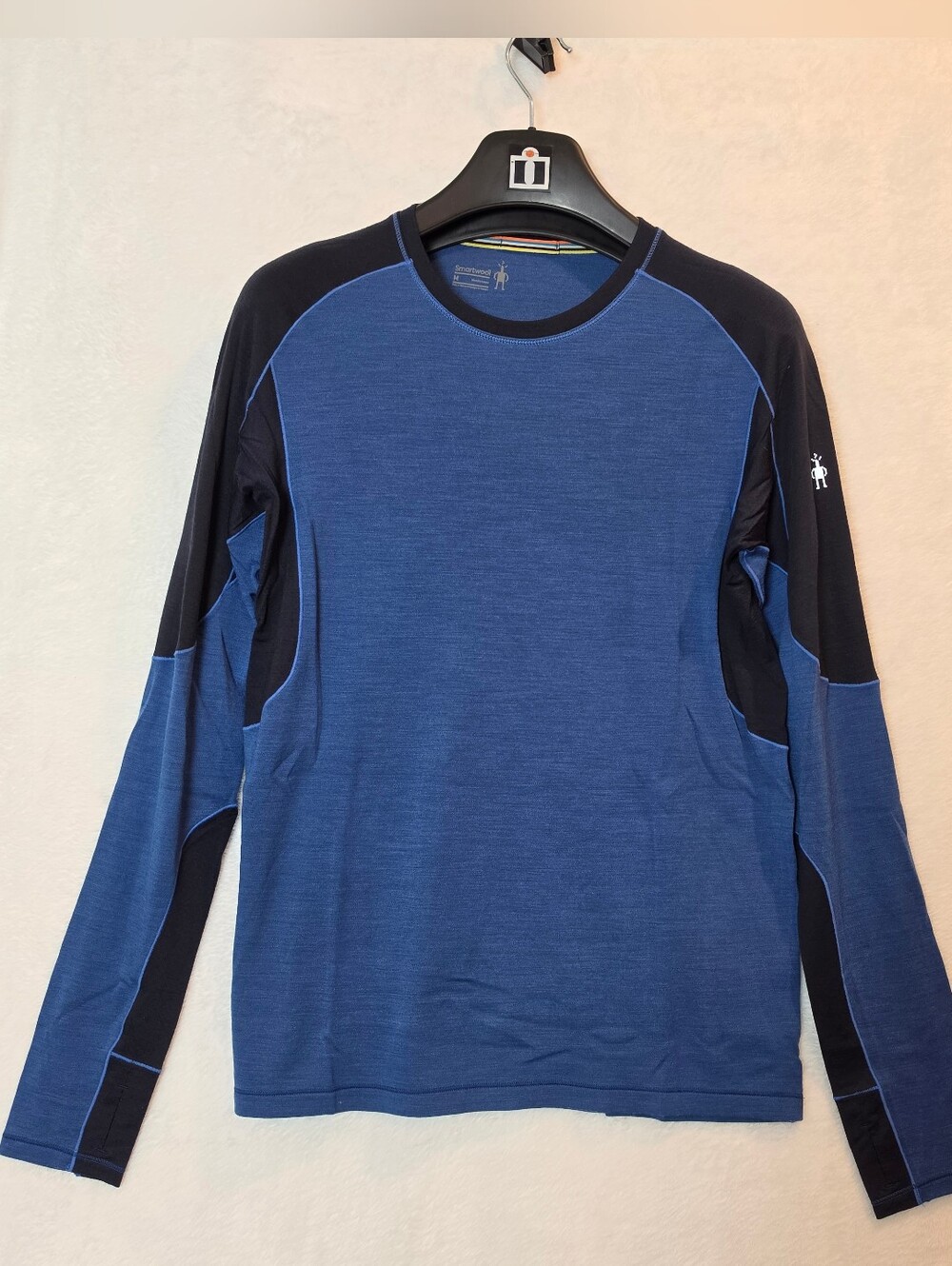 Smartwool PhD Light Merino Wool Long Sleeve Base Layer Shirt Men's Medium Blue